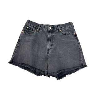 Weekday Rail Black Denim Shorts